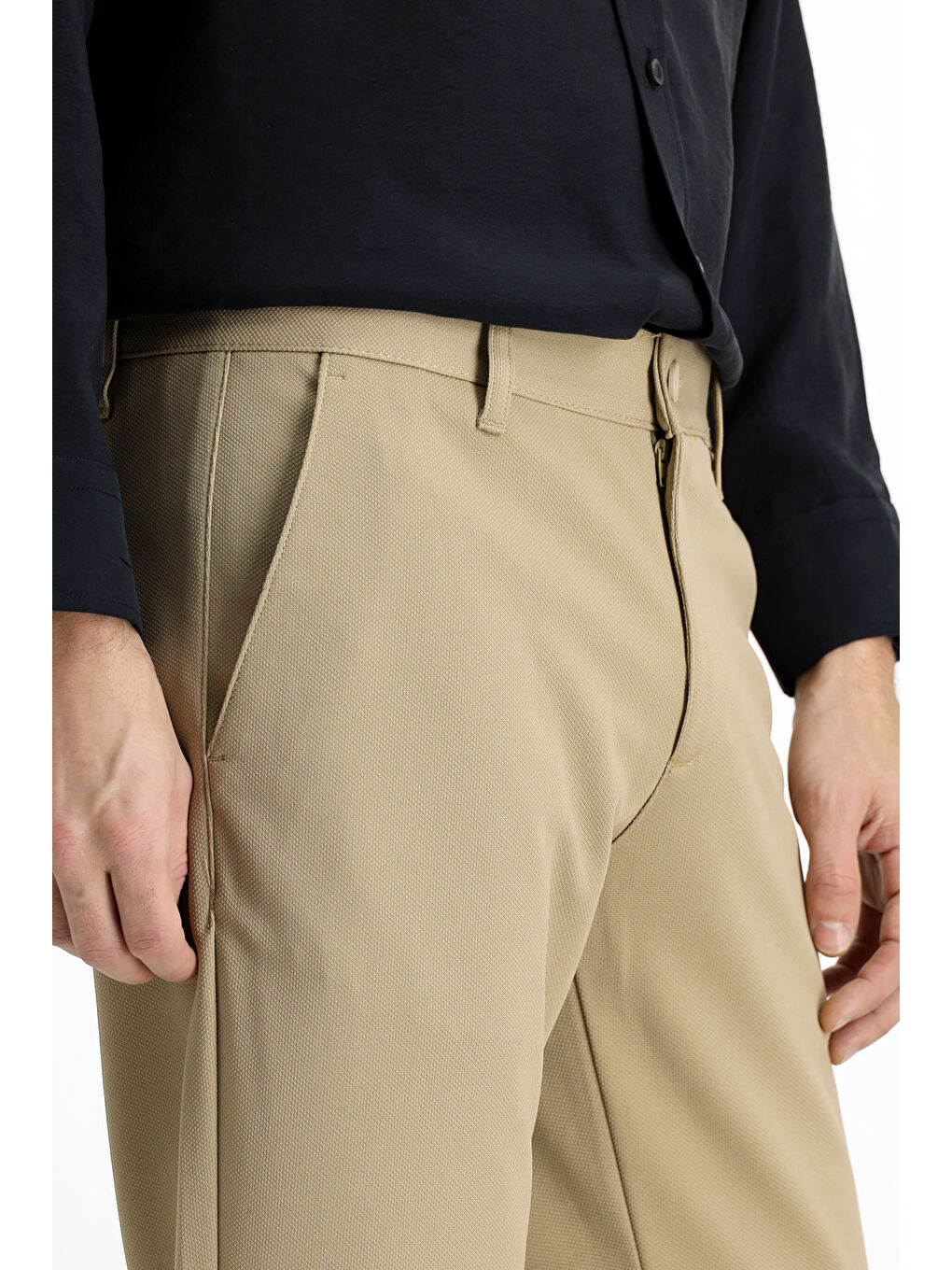 Bej Regular Fit Kanvas / Chino Pantolon-4