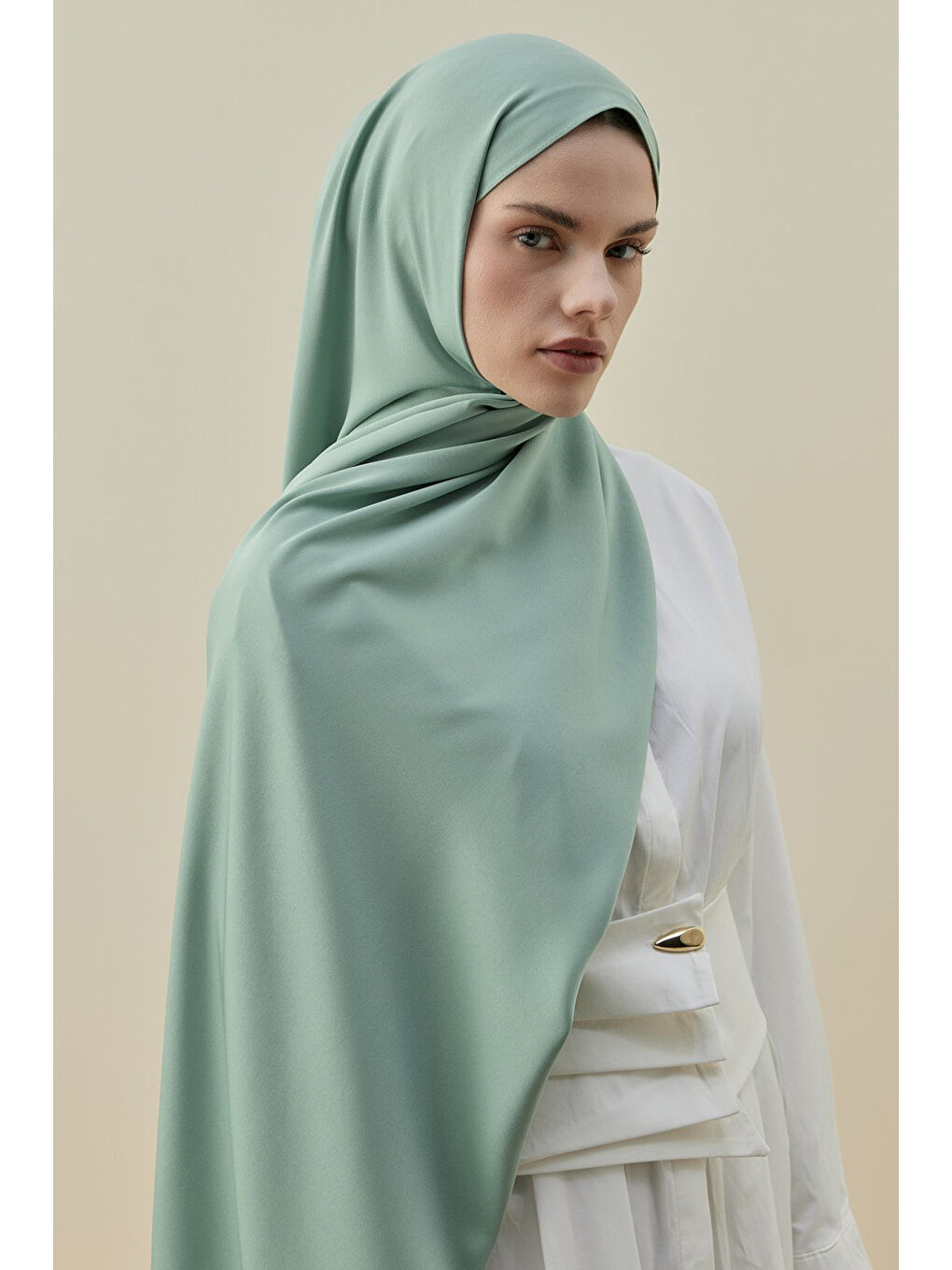 Vintage Kadın Şal 2616 Mint Yeşil-1