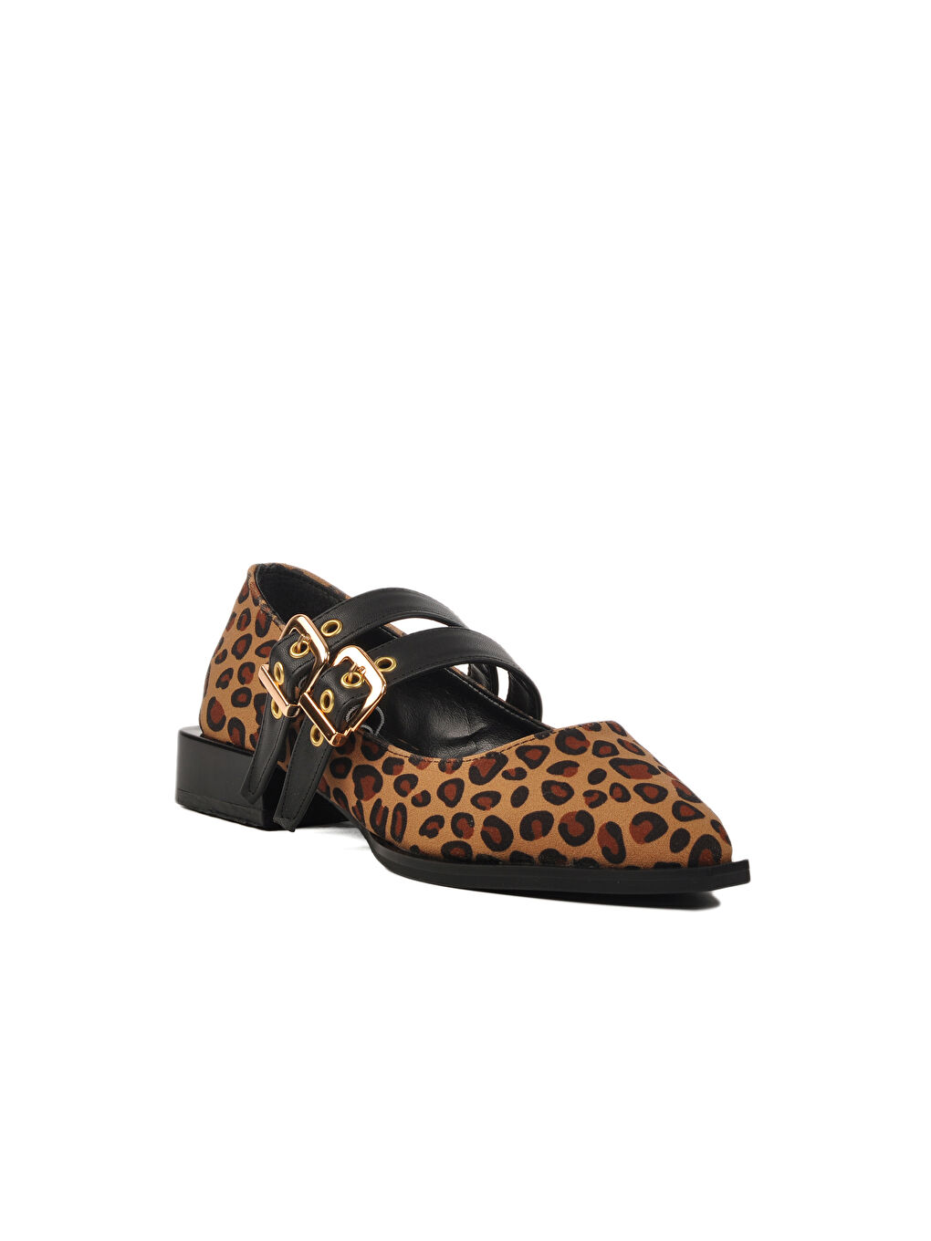 Kahverengi Taba Leopaer Desenli Kemerli Kadın Babet 458324 Z-2