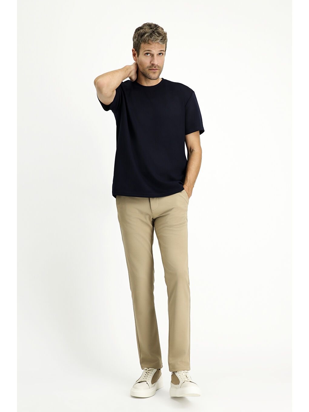 Bej Regular Fit Kanvas / Chino Pantolon-6