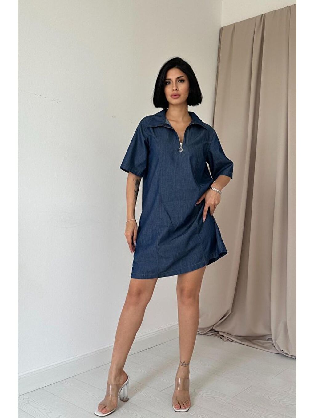 Mavi Lyocell Kuplu Elbise-2