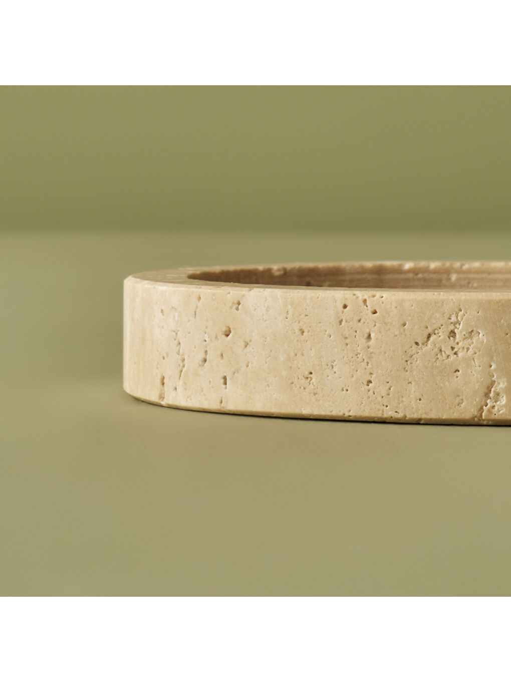 Bej Ephesus Traverten Oval Dekoratif Tabak Naturel (12x28 cm)-2