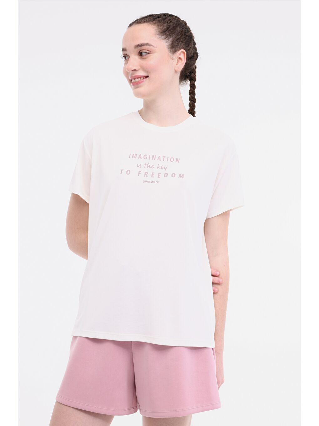 Bej WL MIRUNA 11MS450 5FX Ekru Kadın Kısa Kol T-Shirt