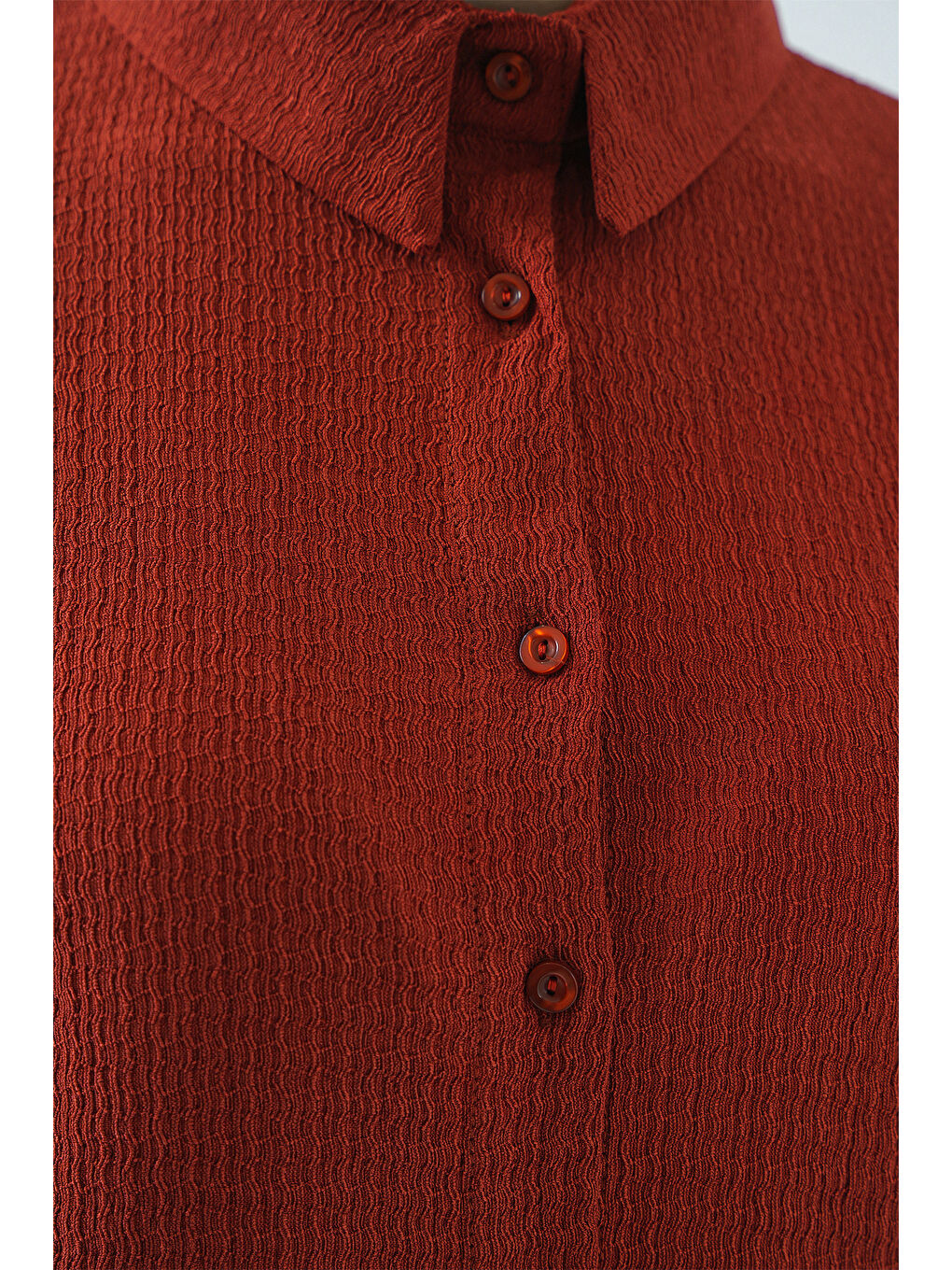 Kahverengi Kadın Örme Tesettür Alt Üst Takım 6711 - Kiremit-4