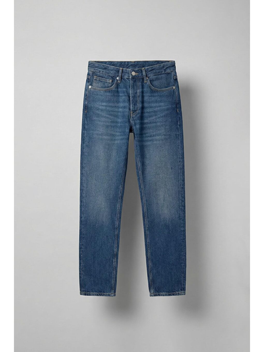 Erkek Relaxed Straight Fit Basic Jean Mavi