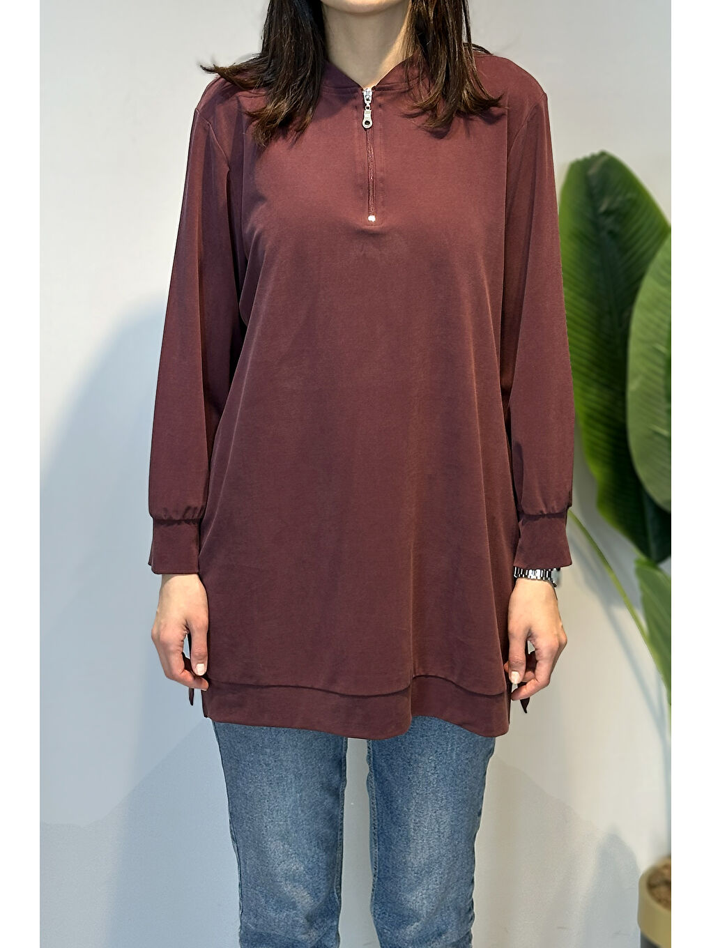 Pamuklu Basic Tunik 7474 Bordo