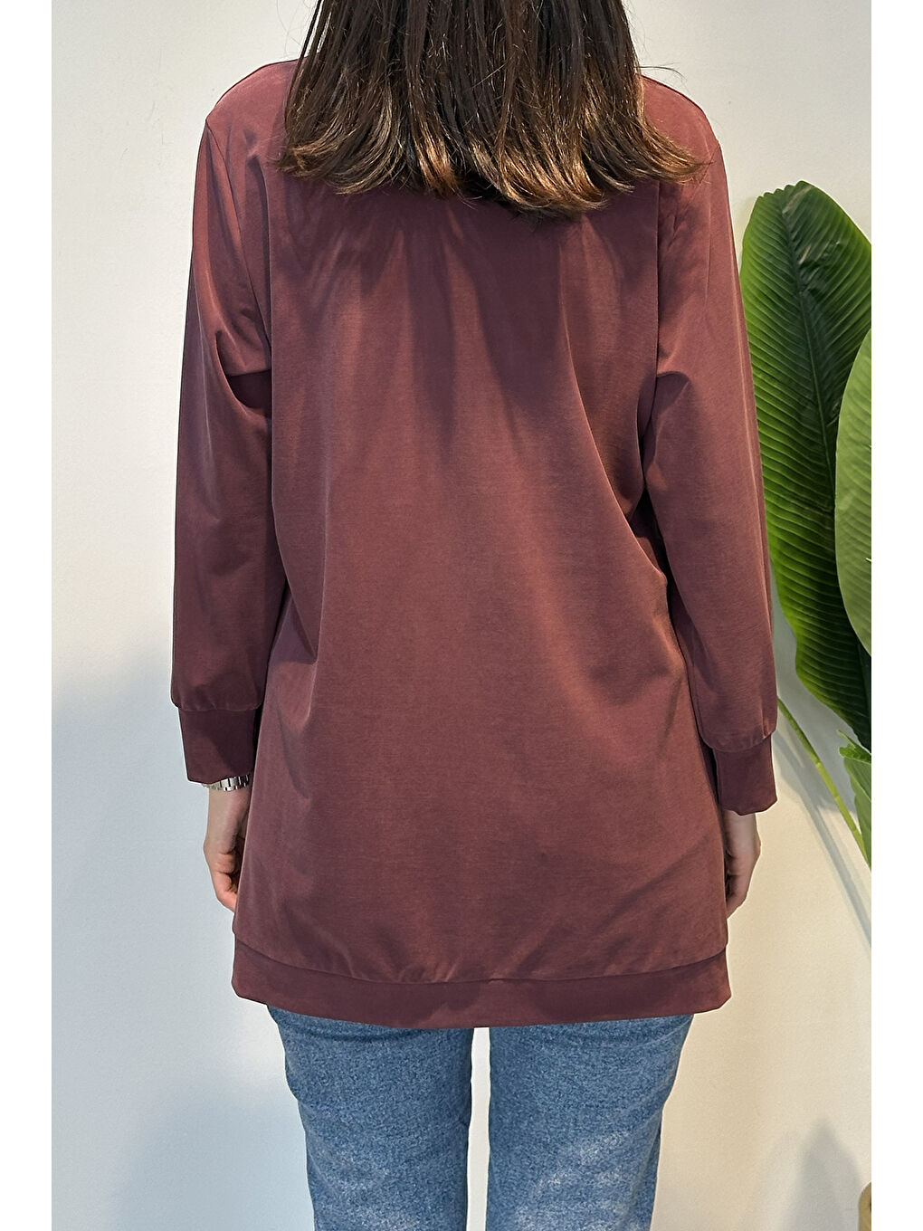 Pamuklu Basic Tunik 7474 Bordo-2