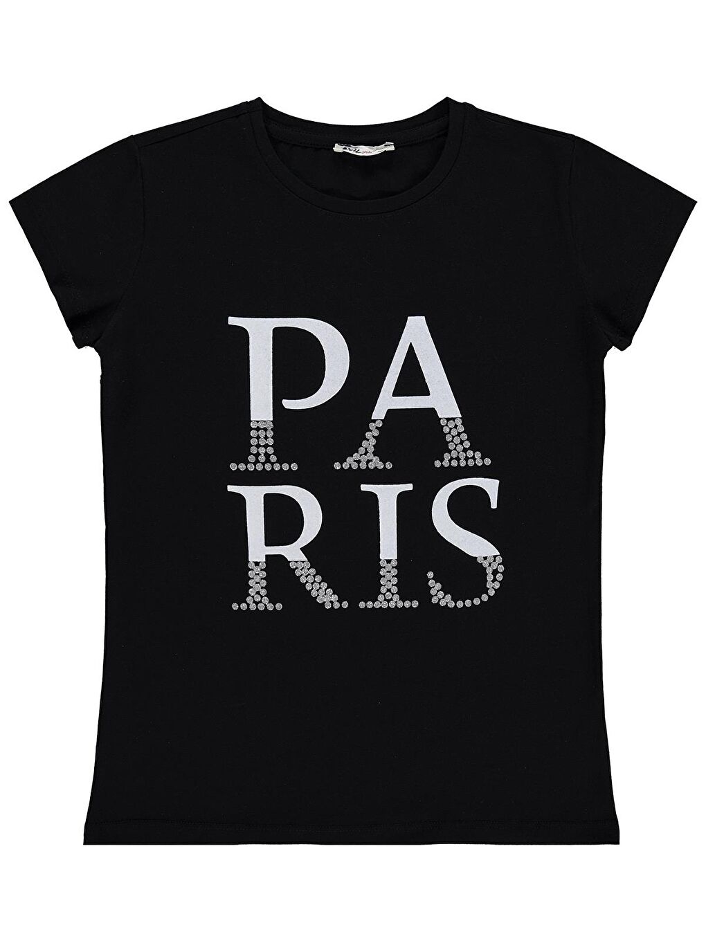 Girls Paris Baskılı 10-13 Yaş Tişört - Siyah