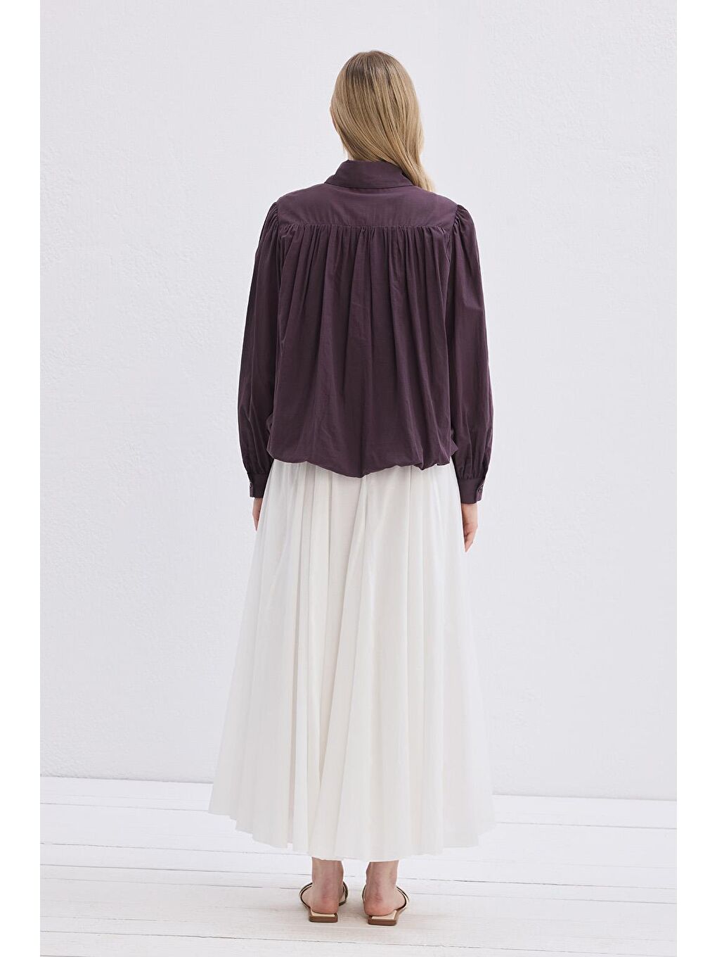 Lora Vual Gömlek Mürdüm-4