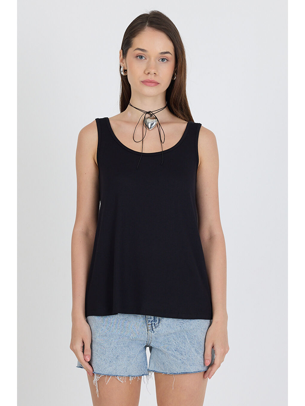 Askılı Siyah Regular Yazlık Kadın Atlet 2934-1