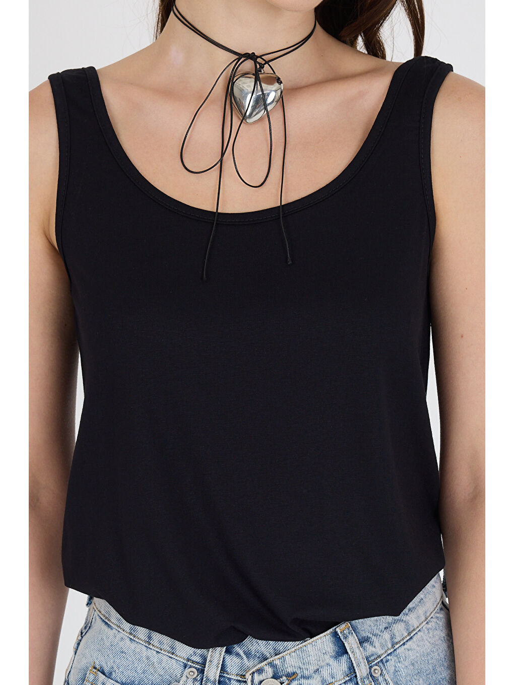 Askılı Siyah Regular Yazlık Kadın Atlet 2934-2