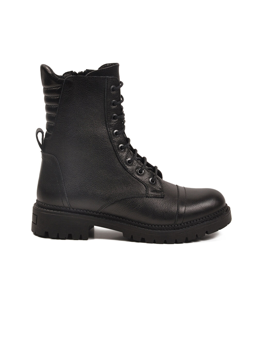 Siyah Hakiki Deri Polarlı Kaymaz Kadın Bot 52682-1 Z-1