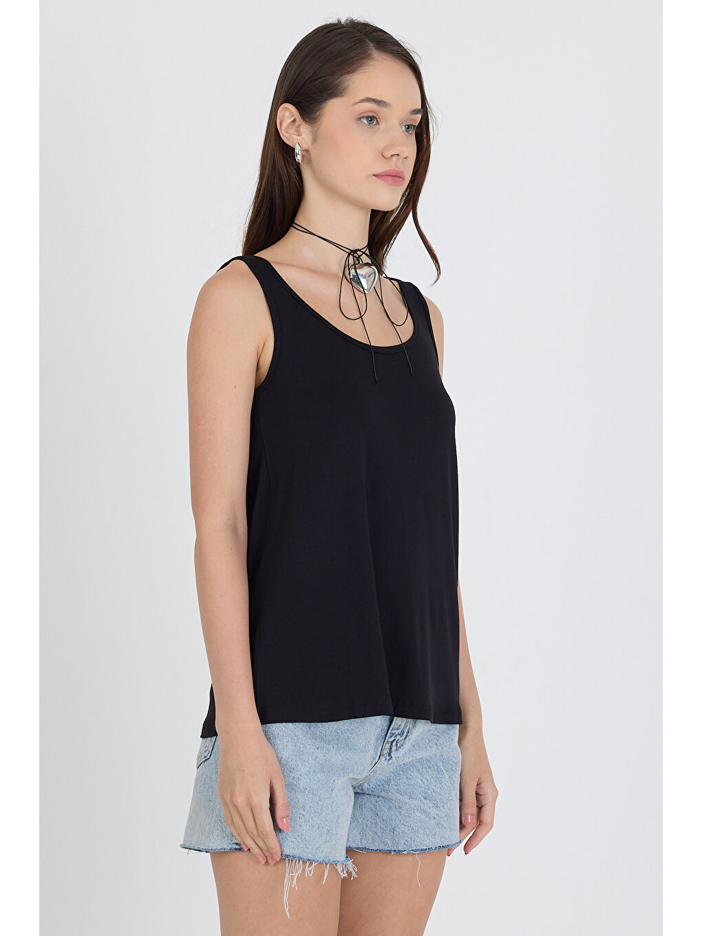 Askılı Siyah Regular Yazlık Kadın Atlet 2934-3