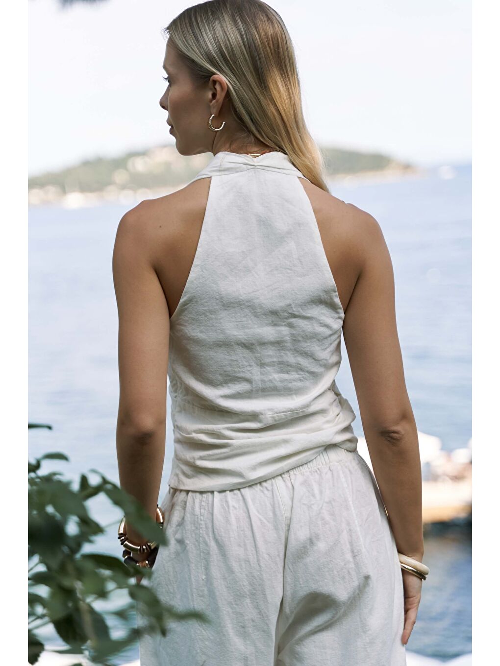 Struana Kruvaze Ekru Crop Pantolon Takım-4