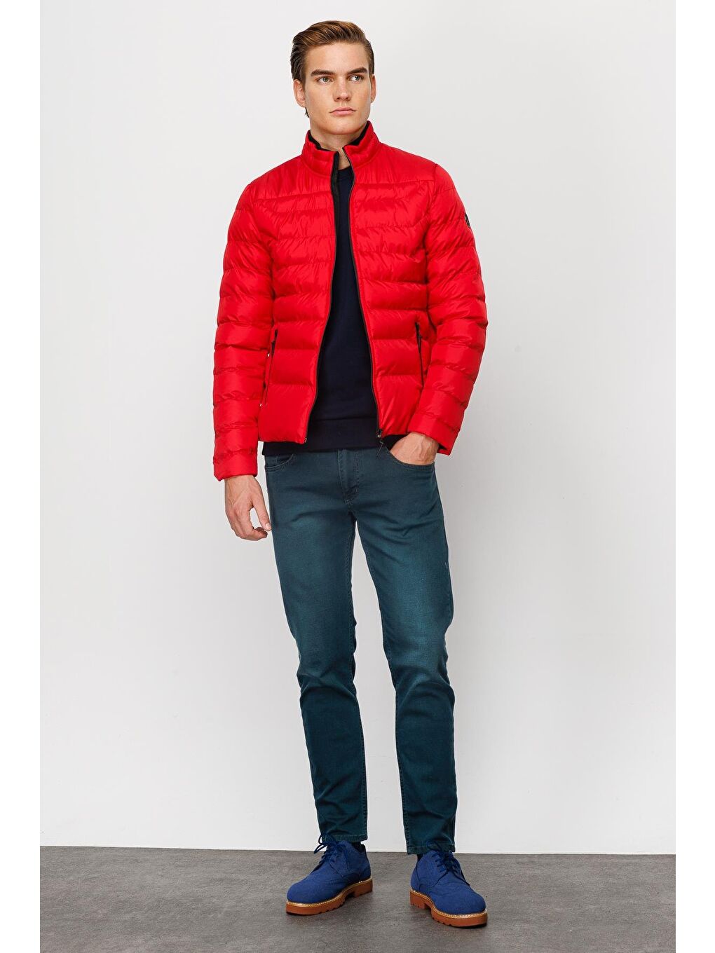 Erkek Kırmızı Şişme Mont