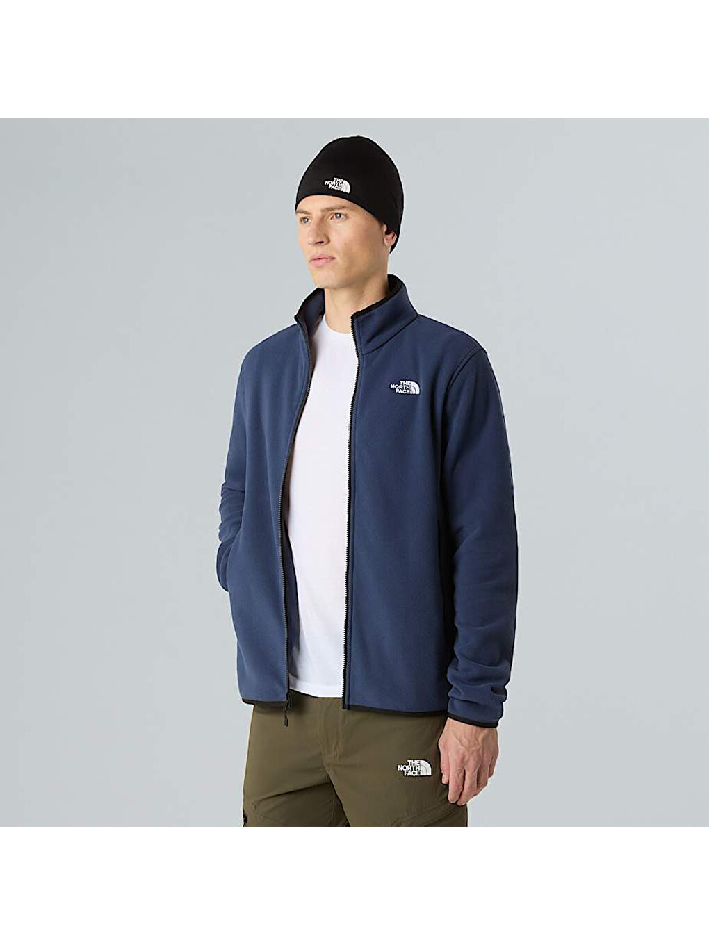Glacier Fleece Erkek Lacivert Dik Yaka Fermuarlı Sweatshirt-1
