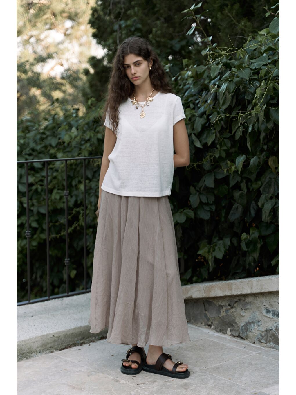 Suva Kısa Kol Ekru T-Shirt-2