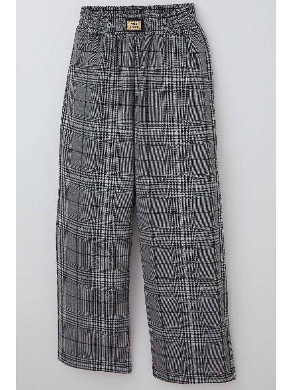 Kız Çocuk Pantolonlu Takım Bluzu Parmak Detaylı Pantolonu Ekose Desenli Ekru (9 Yaş)-7