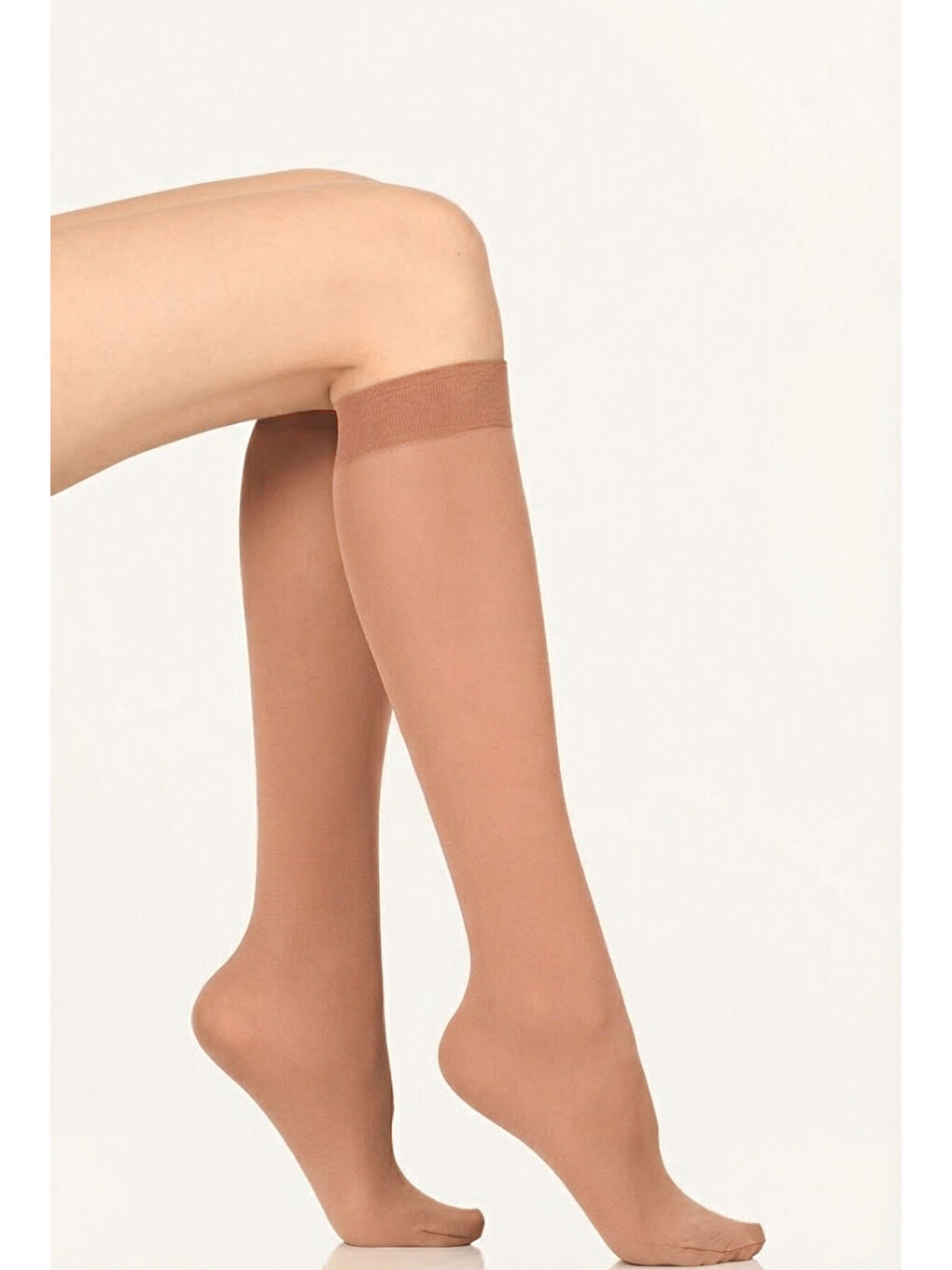 Mürdüm Süper İnce 15 Denye Parlak Diz Altı Pantolon Çorabı