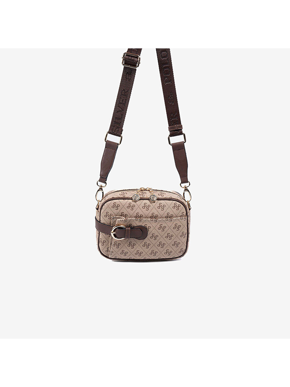 Kadın SP1256-M178 SILVER POLO Çapraz Çanta Koyu Bej-Kahve-1