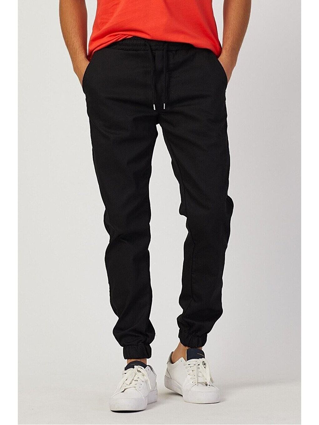 Siyah Erkek Jogger Bel Lastikli Pantolon-5