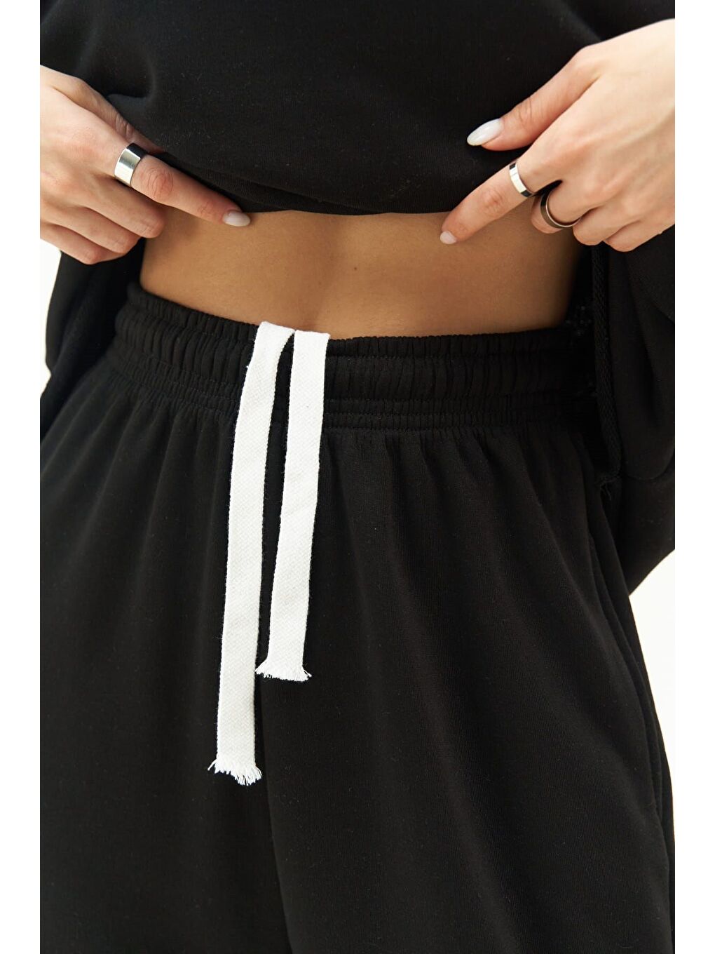 Lion Siyah Oversize T-shirt Yırtıklı Eşofman Takım-6