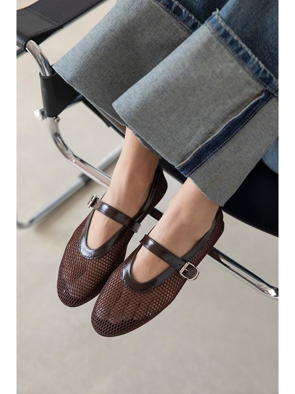 Kahverengi Carol Kadın File Detay Dantel Babet Kahve