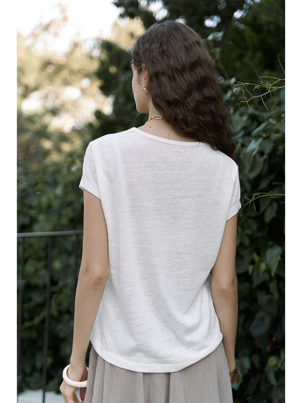 Suva Kısa Kol Ekru T-Shirt-4