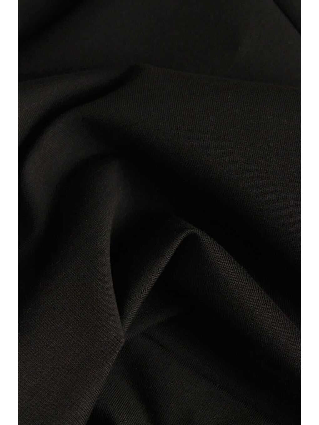 Siyah Büyük Beden Kapüşonlu Basic Örme Elbise-6