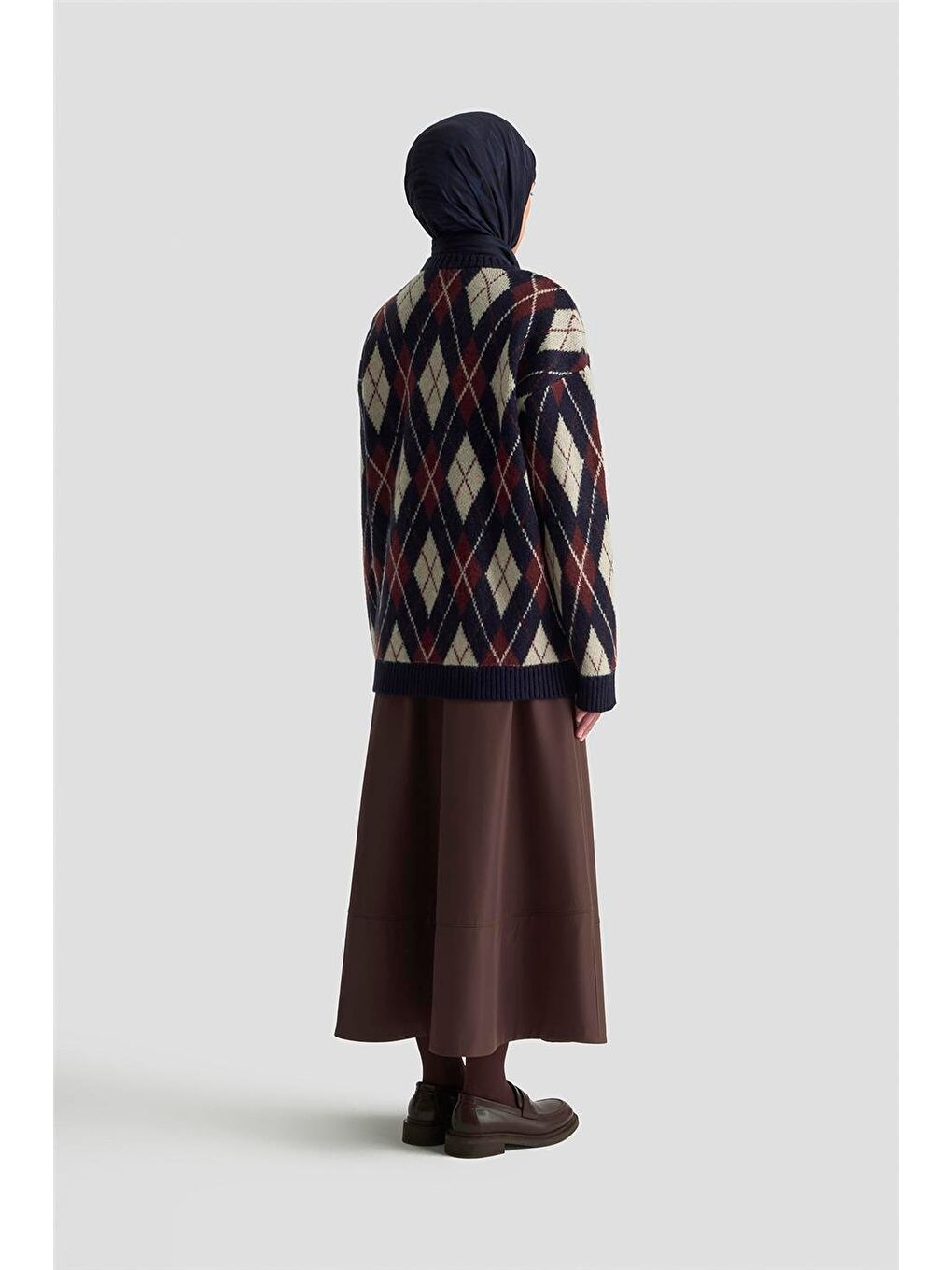 Baklava Desenli Kazak 25Kd6004 Lacivert-4