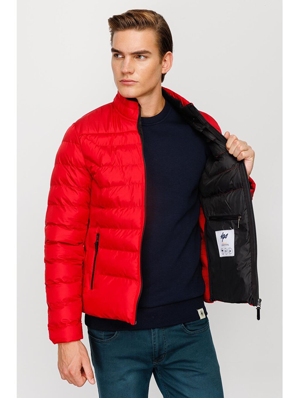 Erkek Kırmızı Şişme Mont-5