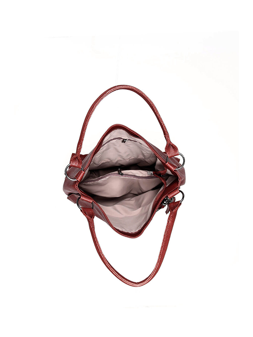 Bordo Kadın BORDO Uzun Askılı Püsküllü El ve Omuz Çantası-4