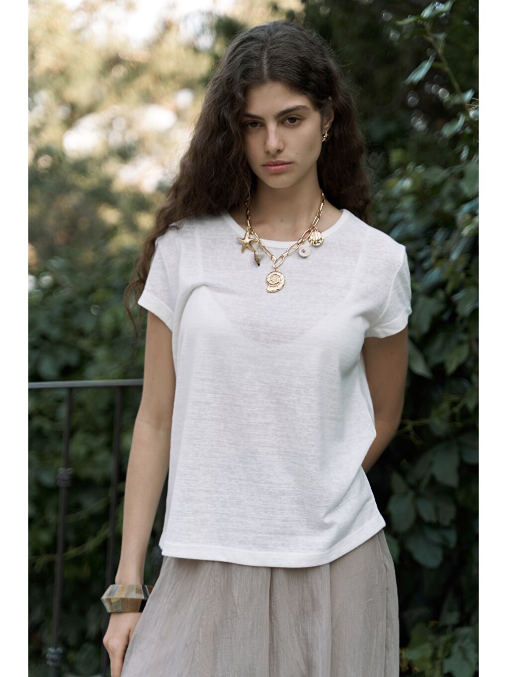 Suva Kısa Kol Ekru T-Shirt-5