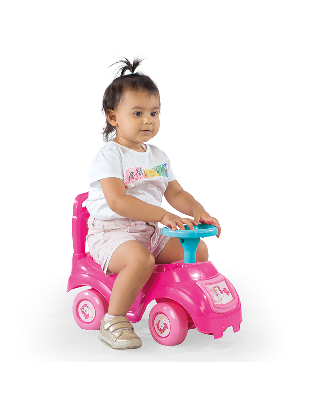 Dolu Pembe Unicorn Bingit Pedalsız Araba Pembe 2522 - 3