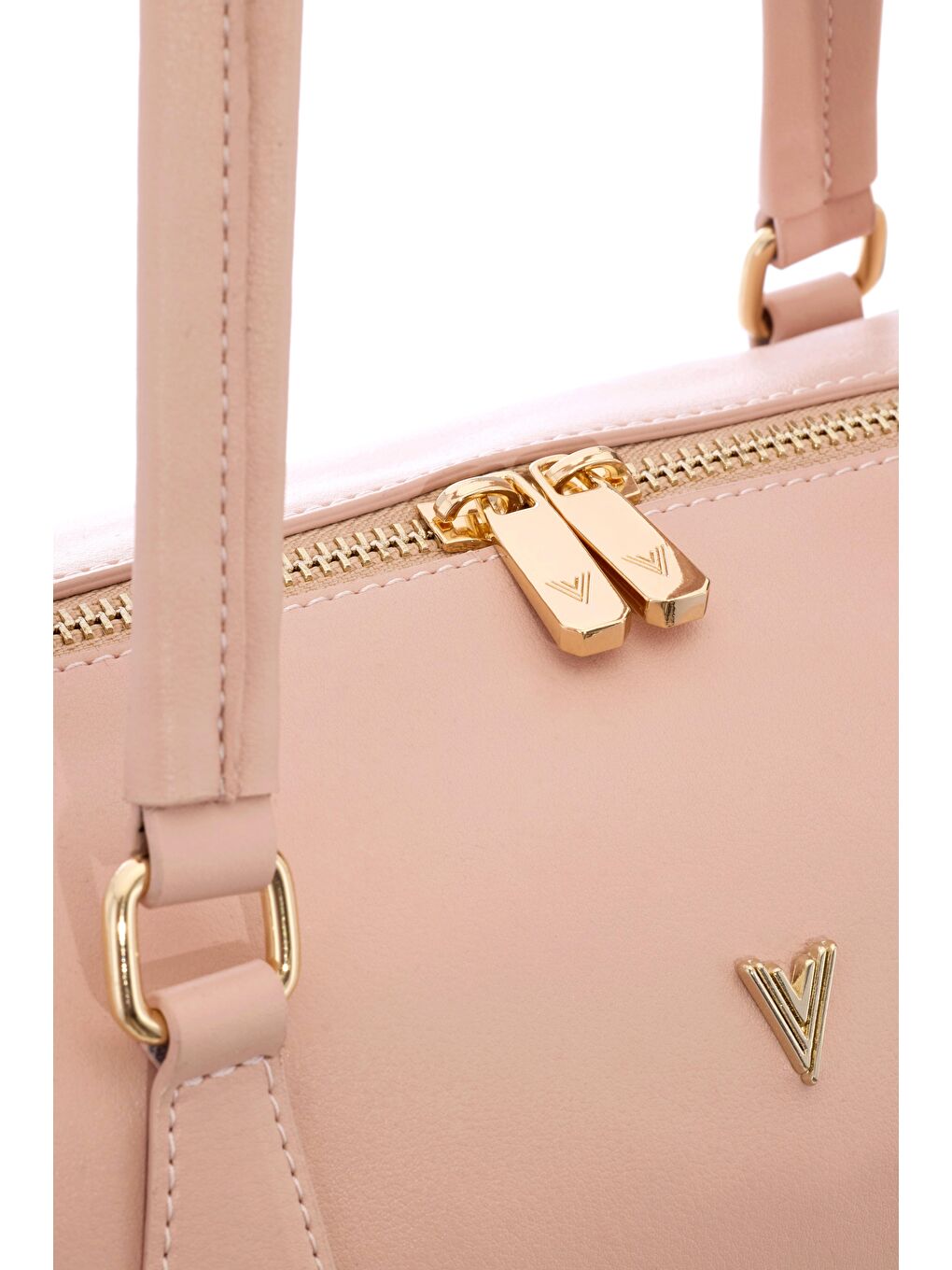 Pembe Valeria Bowling Omuz Çantası Pudra-5