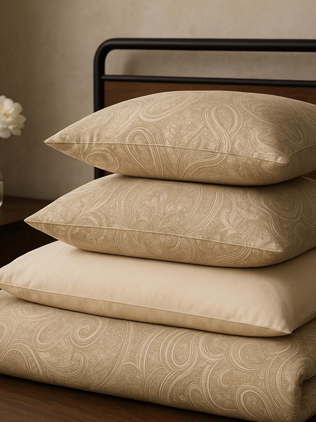 Kahverengi Ipek Yolu %100 Pamuk Çift Kişilik Nevresim Takımı-2