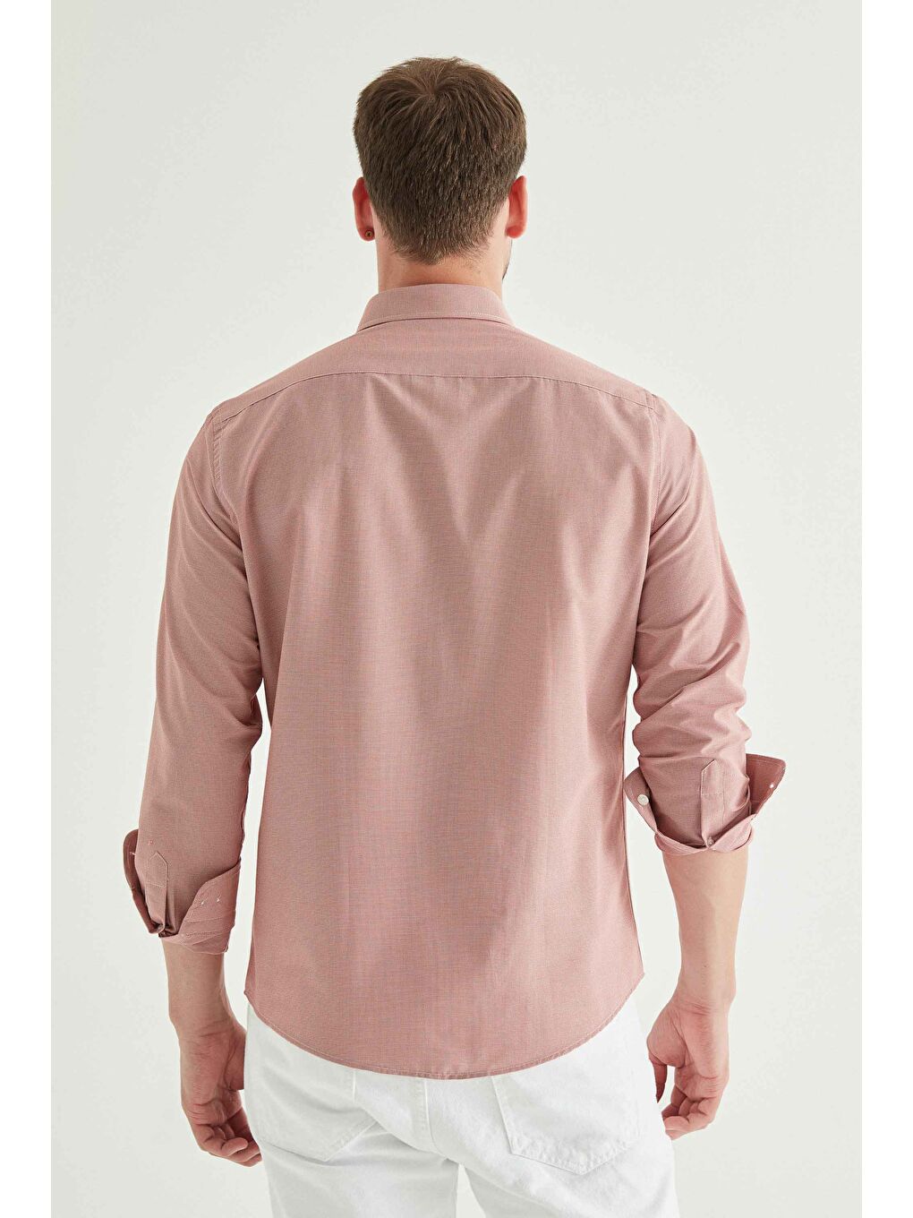 Slim Fit Turuncu Pötikare Gömlek-4