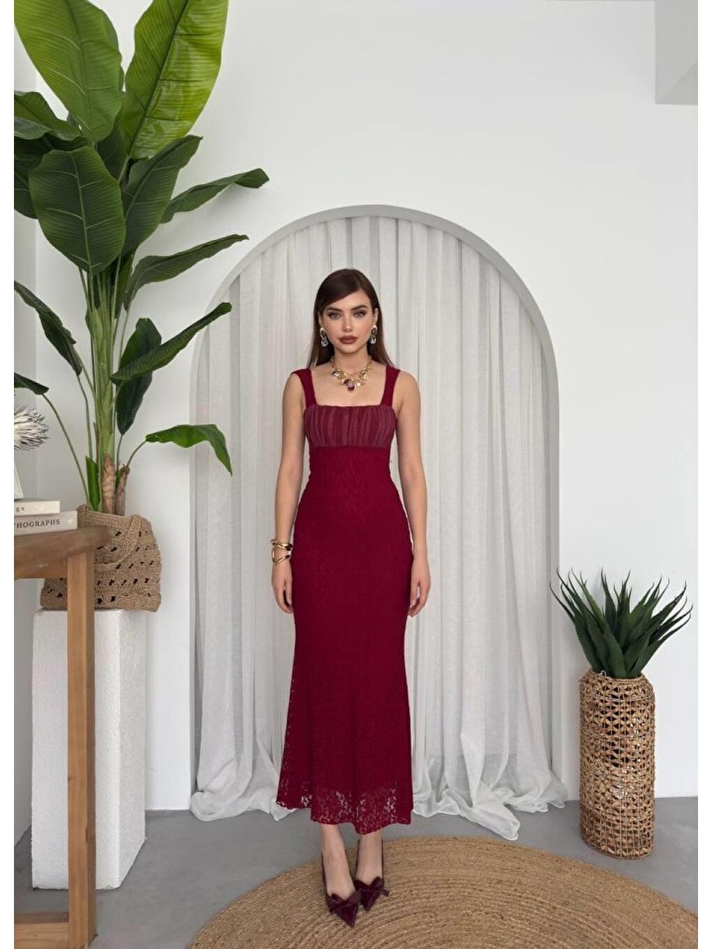 Bordo Dagı Balık Elbise-7