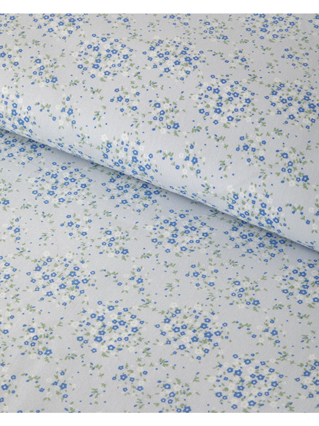 Tiny Blooms Kolay Ütülenir Tek Kişilik Nevresim Seti 160x220 Cm Mavi-2