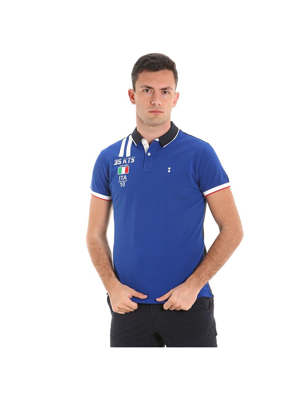 Turkuaz Polo E68 Erkek Mavi Polo Tişört