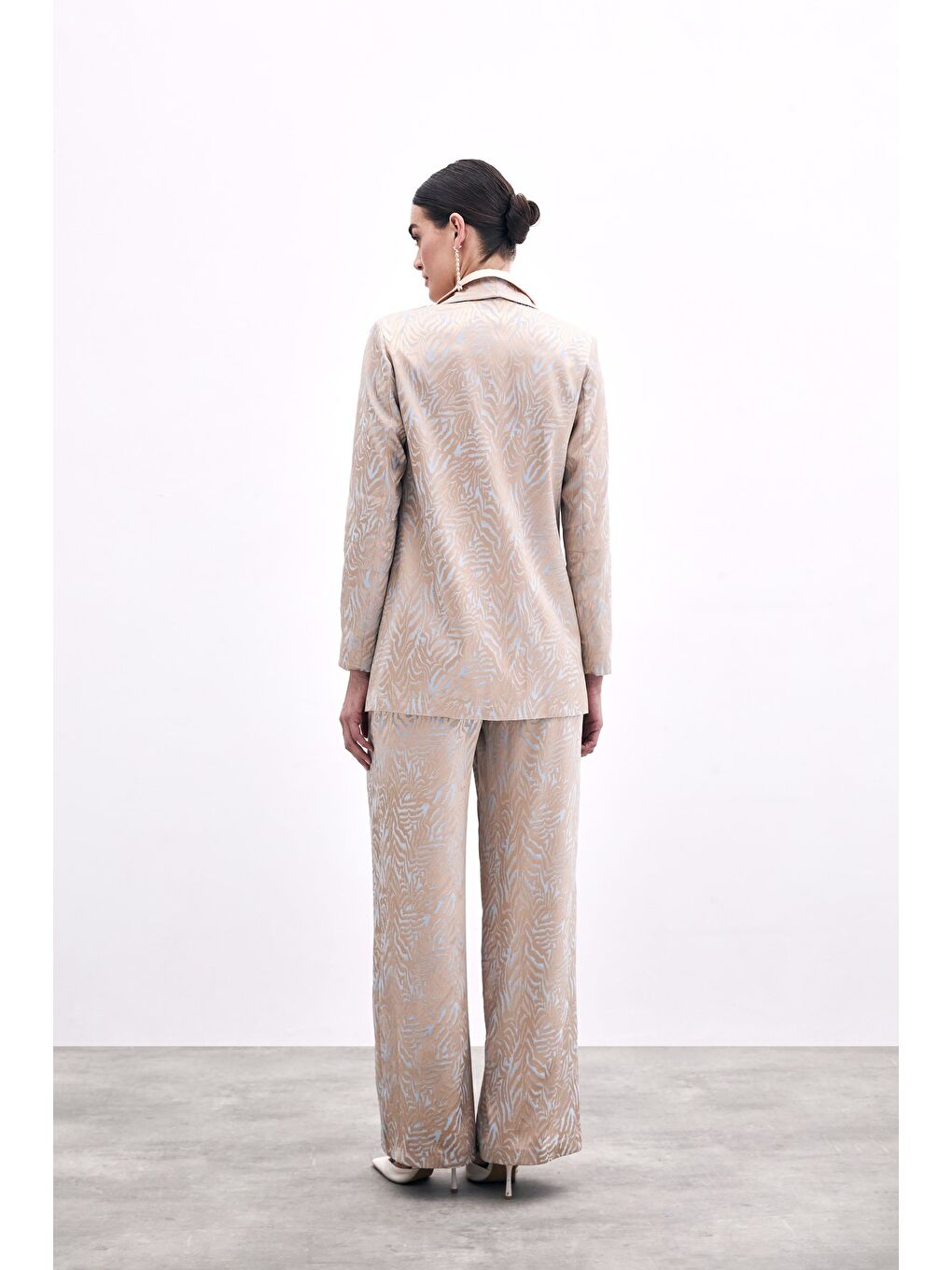 Zebra Desenli Ceket - Mavi-5