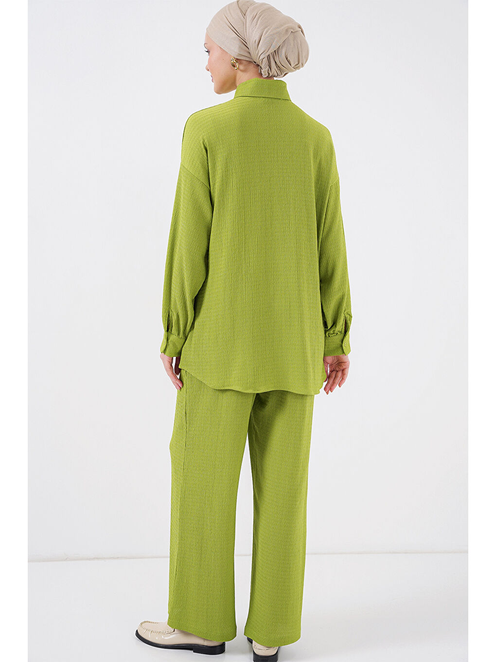 Kadın Örme Tesettür Alt Üst Takım 6711 - E.Yeşil-5