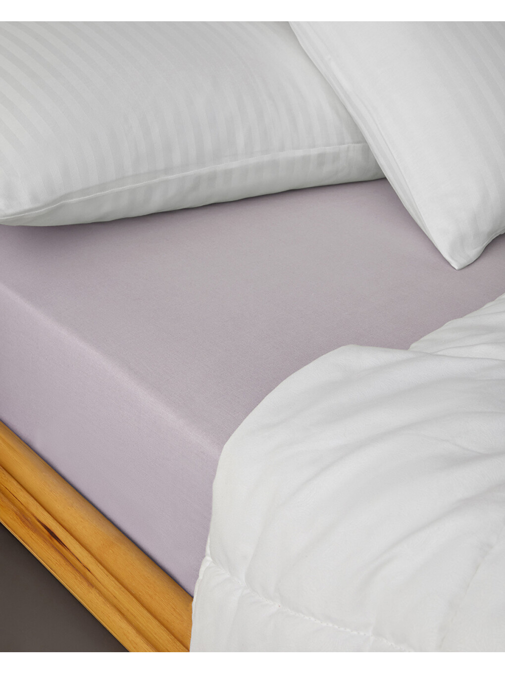 Novella Premium Pamuk Dokulu Çift Kişilik Lastikli Çarşaf 160x200 Cm Lila-3