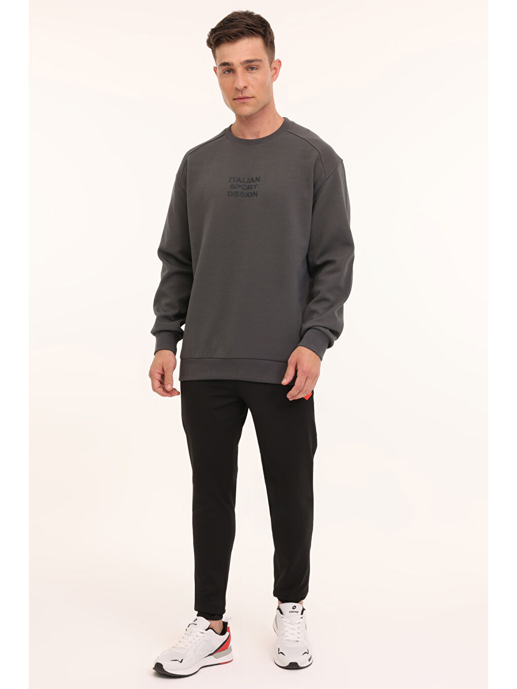 LOTTO Gri M-HORTON C NECK SWT 4PR Antrasit Erkek Sweatshirt - 2