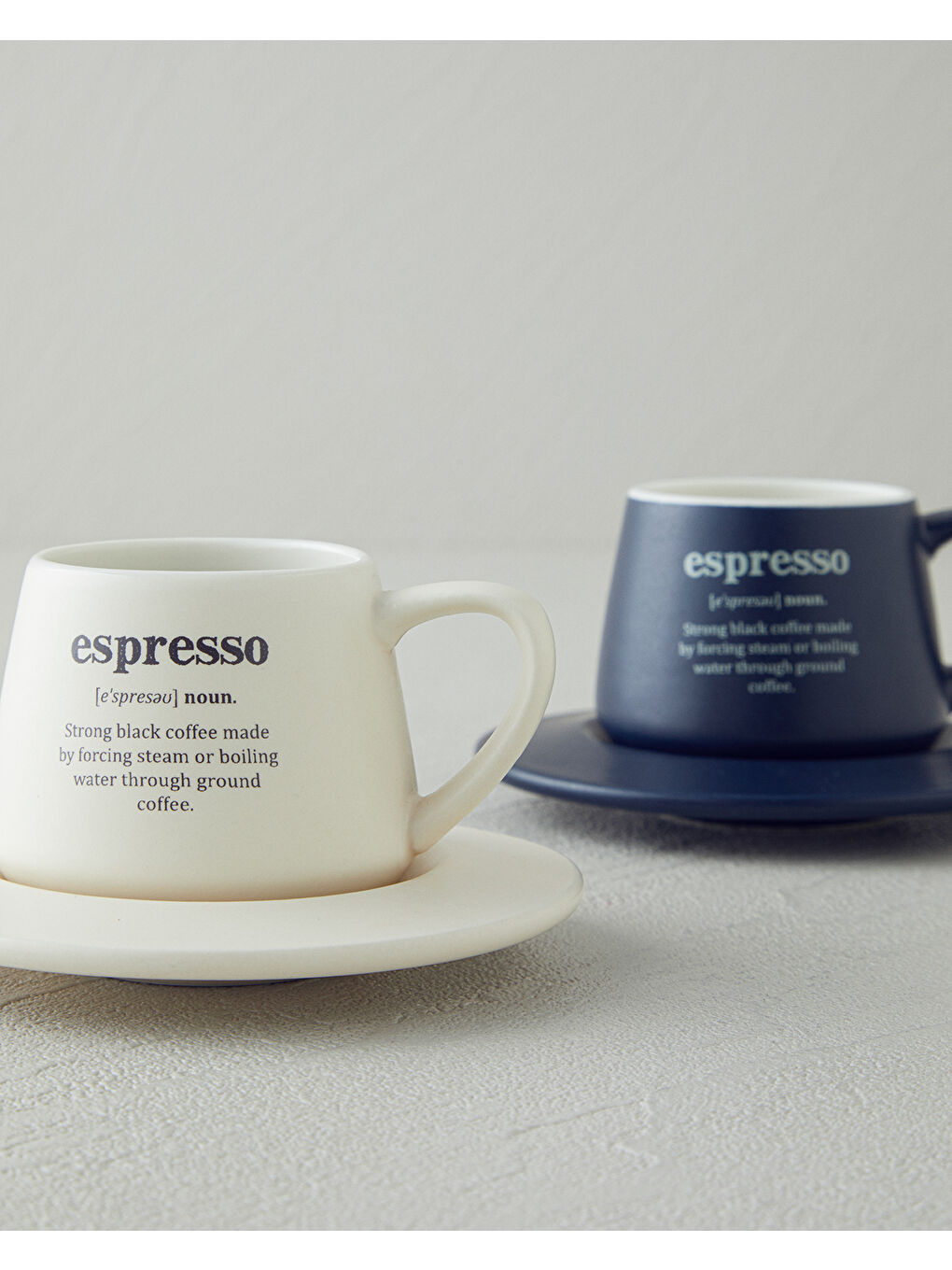 Phoebe New Bone China 4 Parça 2 Kişilik Kahve Fincan Takımı 90 ml Lacivert - Krem-2