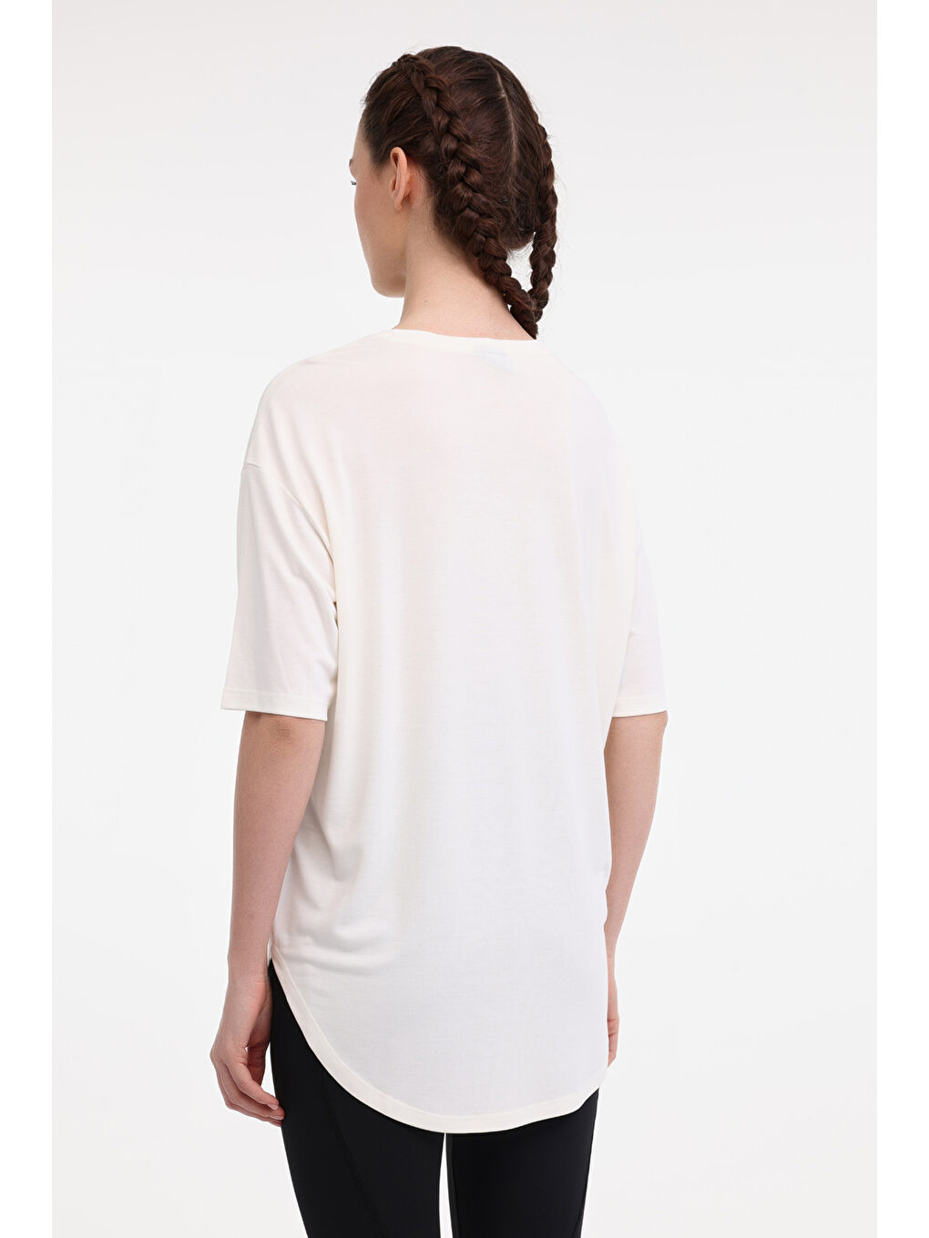 Bej WL ROSA 11LYG15 5FX Ekru Kadın Kısa Kol T-Shirt-1