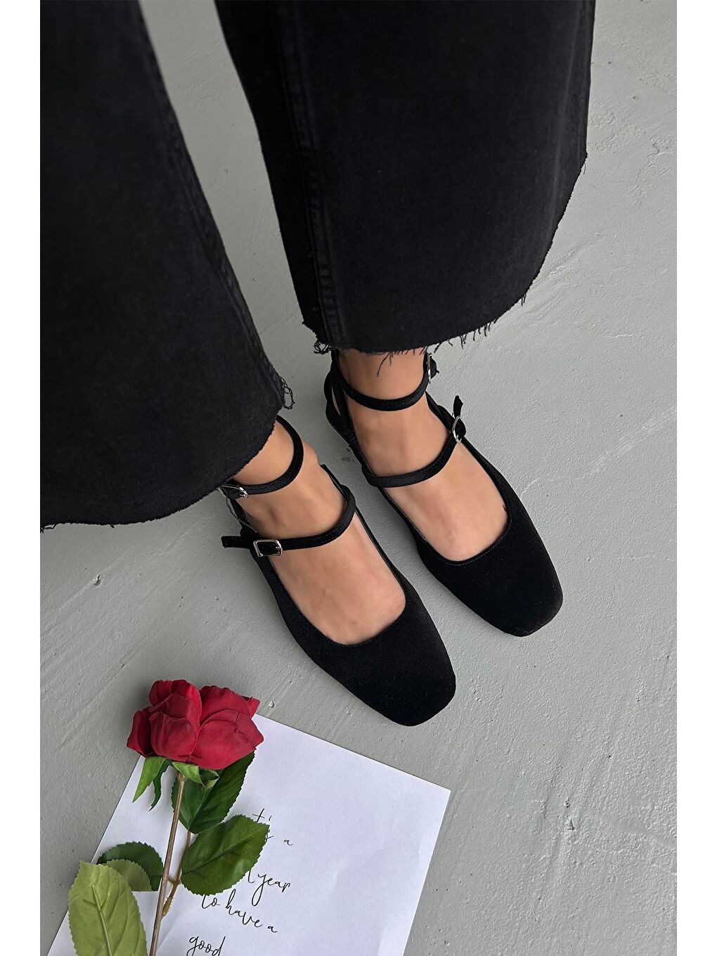 Viola Kadın  Topuklu  Kadife  Ayakkabı Siyah-2