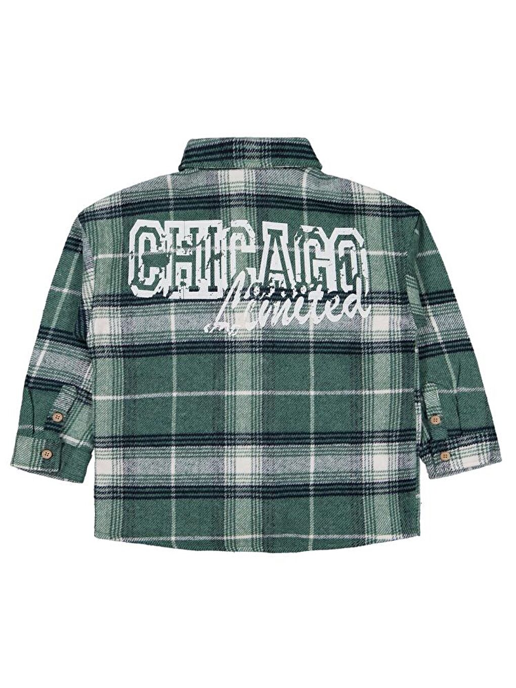 Boys Chıcago Baskılı 6-9 Yaş Gömlek - Yeşil 6-7 Yaş-1