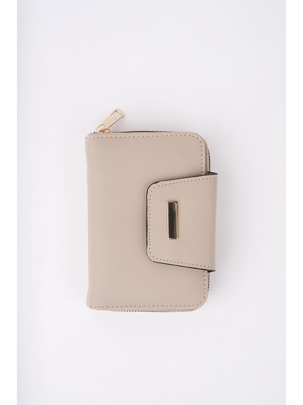 Bej LUKA Bozuk & Kağıt Para Bölmeli Fermuarlı Kartlık Kadın Cüzdan-1