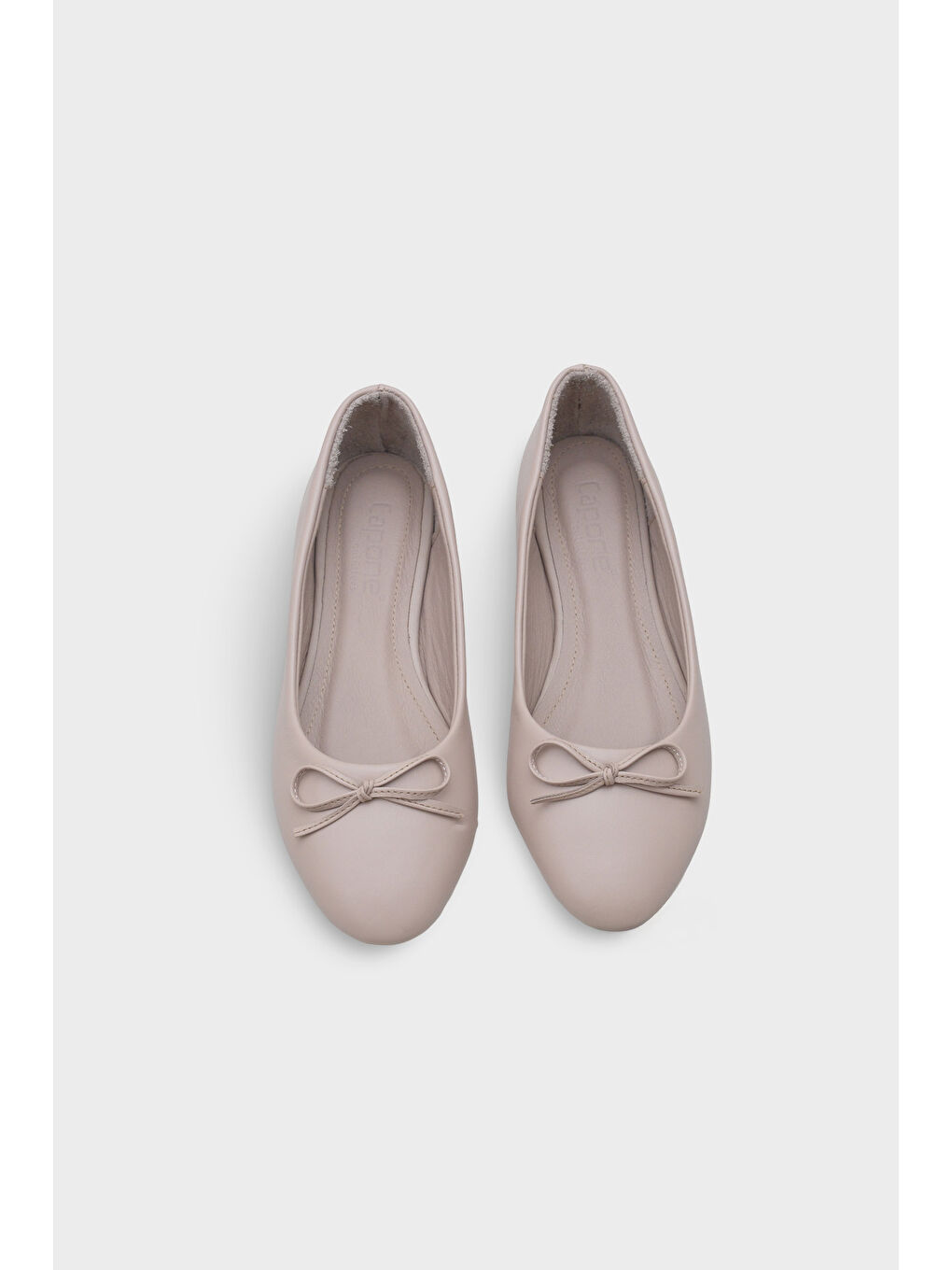 Bej Bloom Hakiki Deri Fiyonklu Yuvarlak Burunlu Kadın Babet-5